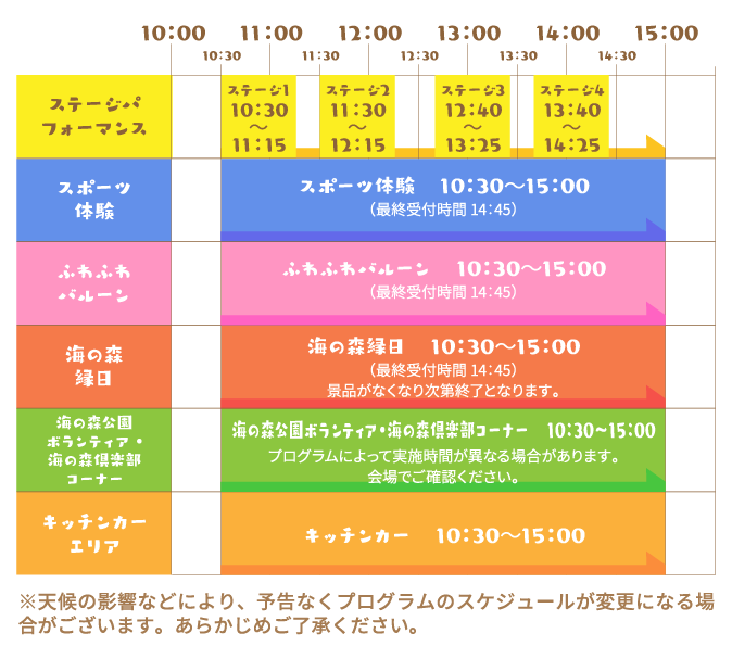 プログラムスケジュール